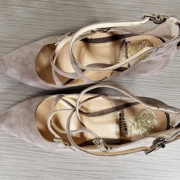 Vince Camuto Neddy Pointy Toe Pump, Brown Suede, Womens Size 7.5 / 37.5 - Picture 10 of 12